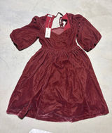 In loom NWT Velvet Desert rose Puff Sleeve mini Dress small MSRP$69 Photo 0