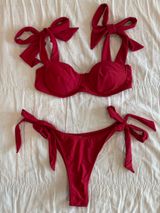 Strawberry Milk Mob Bow Bikini Set Red Size XS Photo 0