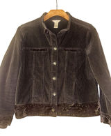 Women's J.Jill corduroy velvet trimmed jacket size M Photo 0