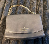 kate spade Navy Blue Saffiano Leather Crossbody with Gold Chain Photo 0