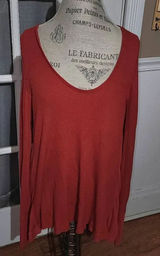 We The‎ Free People Womens Burnt Orange Malibu Thermal Shirt Medium Photo 0