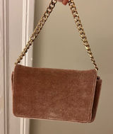 Anthropologie Velvet Mini Bag with Gold Chain Photo 0