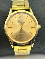 Geneva Platinum Gold-tone Stainless Steel Watch Working New Battery Photo 0