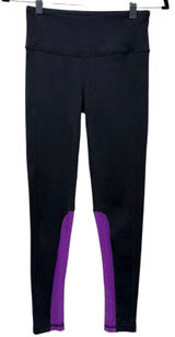 Alo Yoga Women Black Purple Mesh Panel Leggings XS Athletic Gym Workout Photo 0