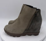 Sorel Joan of Arctic II Sage Green Suede Side Zip Wedge Booties Women's Size 6.5 Photo 0