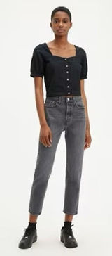 Levi's Wedgie Straight Fit Woman's Jeans in Break A Leg Black Size 26 Photo 0