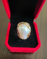 Women’s Gorgeous Golden Adjustable Statement Ring Size 7 Photo 0