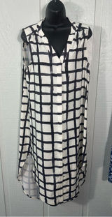 Crosby Black and White Button Down Dress Size Large EUC Photo 0
