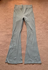 Aerie Ribbed Light Blue Flare Leggings Photo 0