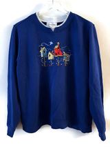 Breckenridge Embroidered Birdhouses Crewneck Sweatshirt Size Large Photo 0