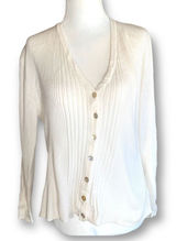 Vintage Worthington Cardigan Sweater Oatmeal Ribbed Knit V-neck Long Sleeve‎ Photo 0