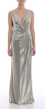 Lauren Ralph Lauren Gold Metallic Evening Gown / Arlenis metallized evening dres Photo 0