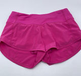 Lululemon Speed Up Hot Pink Athletic Running Shorts Zip Pocket 2 Neon Athleisure Photo 0