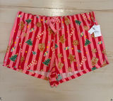 Old Navy Pink & Red Holiday Stripe Women's Pajama Shorts Photo 0