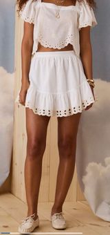 American Eagle High-Waisted Embroidered Eyelet Mini Skirt Photo 0