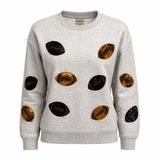 Chicka-d Women's Medium Ash Grey Sweatshirt Sequin Football Gameday Photo 0