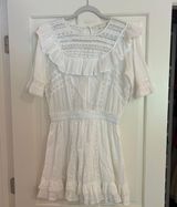 Love Shack Fancy Cooper White Cotton Lace Ruffle Mini Dress Photo 0