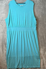 Athleta Santorini Cinch Dress Sz 2X Athleisure Athletic Gulf Green Blue Photo 0