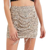 PacSun LA Hearts Ruched Leopard Cheetah Mini Skirt Lightweight Tan Black M Photo 0