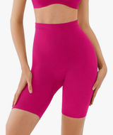 Womens High Waist Seamless Body Shaper Shorts Tummy Control Butt Lift Pink Large Photo 0