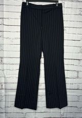 Ann Taylor Y2K Black Wide Leg Pinstripe Retro Pants Baggy SZ 4 High Rise Casual Photo 0