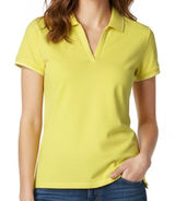 St. John’s Bay Women’s Petite Polo Shirt Small – Yellow Short Sleeve Photo 0