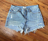 AGOLDE Parker Long Short Distressed Denim Blue Waist 29 Photo 0