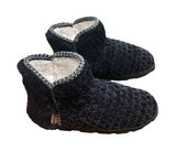 Muk Luks Cozy Black Knit Faux Fur Lined Slipper Booties Womens Size 8 Photo 0