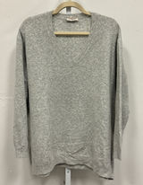 Zara The Maternity Mood Oversized Knit Chunky V-neck Sweater 9919/102/803 Gray Photo 0