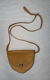 Vintage Y2K Leather Small Crossbody Bag Purse Tan Boho Western Heritage Festival Photo 0