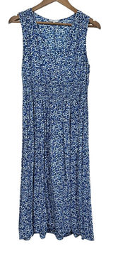 Rails V Neck Blue Ditsy Floral Smocked Midi Dress Delicate Feminine Lightweight Photo 0