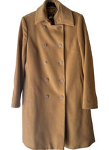 J Crew Double Breasted Wool Blend Coat Camel Size 14‎ Preppy Academia Old Money Photo 0
