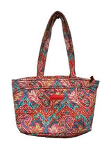 Vera Bradley Paisley Pink Blue Quilted Zippered Shoulder Bag Photo 0