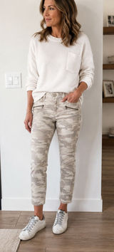 Democracy Ab Solution Camo Jeans Womens 10 High Rise Crop Ankle‎ Utility Stretch Photo 0