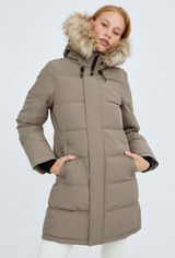 Aritzia Tna The Powder Parka Mid Length Jacket Modern Taupe Goose Down SMALL. Photo 0
