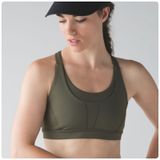 Lululemon Womens Active Luxtreme Pack It In Sports Bra Size 12 Fatigue Green Photo 0