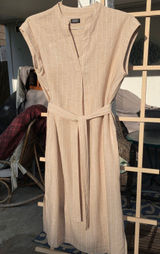 Vintage Jones New York Linen Blend Slip Midi Dress Large Photo 0