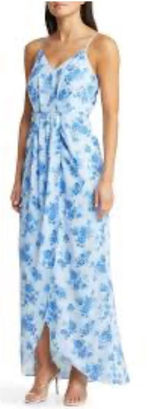 Chelsea 28 Blue Floral Spaghetti Strap Midi Dress Size Small NWOT Photo 0