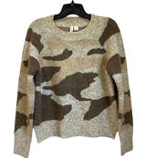 Anthropologie Moth Camo Knit Pullover Sweater Brown‎ Tan S Soft Cozy Fall Photo 0