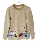 VINTAGE BONWORTH Embroidered Cats Cardigan Photo 0