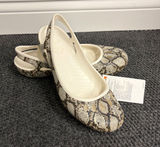 Crocs Malindi Printed Flat W Snakeskin Animal Print Slingback Shoes 205944-1DW 9 Photo 0
