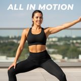 All In Motion Womens Ribbed High-Waisted‎ Leggings Black Athletic Yoga Pants L Photo 0