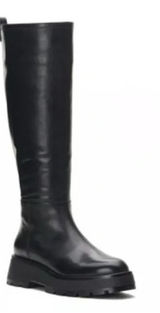 Vince Camuto 8.5 Leather Nettrio Knee High Riding Boot Chunky Plaform Biker 90s Photo 0