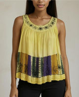 Women's Yellow and Multi Vests-tanks-cami Photo 0
