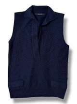 Velardi Touch‎ Navy Wool Sweater Vest Women’s Korean Preppy M Photo 0