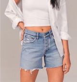 Abercrombie & Fitch The 90’s Baggy Low Rise Curve Love Jean Short Blue Size 2 26 Photo 0