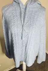 NWT Abercrombie &‎ Fitch Womens M Light Blue Super Soft Hooded Sweater Lounge Photo 0