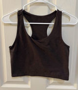 Pact Organic Cotton Racerback Crop Tank Top Brown Size S 90% Organic Cotton Photo 0