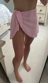 New Pink Terrycloth Bikini Wrap Skirt Photo 0