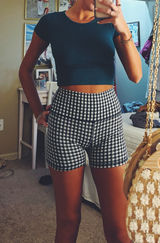 Gingham Biker Aerie Shorts Photo 0